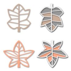 outline geo fall leaves