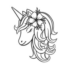 Unicorn head with flower