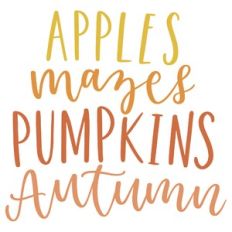 Apples Mazes Pumpkins Autumn Words