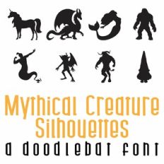 Mythical Creatures Silhouettes Doodlebat