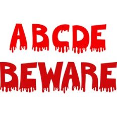blood dripping alphabet
