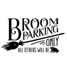 Broom Parking Halloween Sign