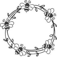 Bee and Floral Wreath
