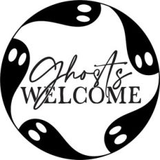 Ghosts Welcome - Halloween Round Design