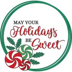 May Your Holidays Be Sweet - Peppermint Wreath Design