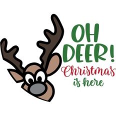 Oh Deer Christmas Is Here Round Door Hanger Design