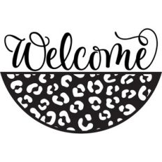 Welcome With Leopard Print Door Hanger Design