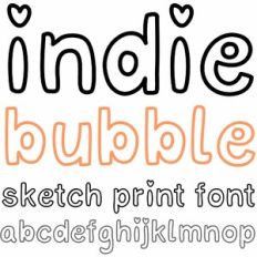 indie bubble print font
