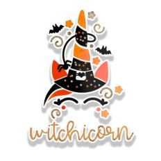 Witch unicorn Funny Halloween Kids Print n Cut Sublimation Design