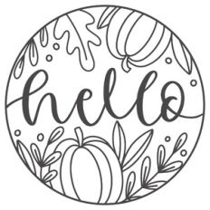 Hello Pumpkin Round Frame