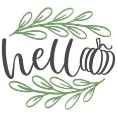 Fall Themed Hello with Pumpkin and Leaves