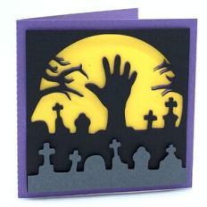 halloween graveyard card