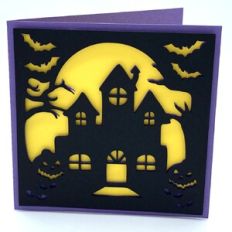 halloween haunted mansion card