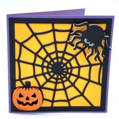 halloween spider and web card
