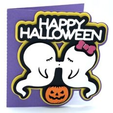 happy halloween cute ghosts card