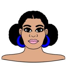 ADULT WOMAN WITH LOW AFRO PUFFS