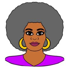 AFRICAN AMERICAN GRANDMOTHER with BIG AFRO