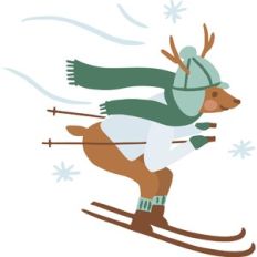 Skiing Deer