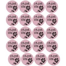 Pink Flower Thank You Stickers Print and Cut
