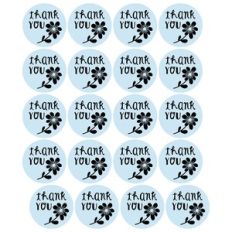 Blue Flower Thank You Stickers Print and Cut