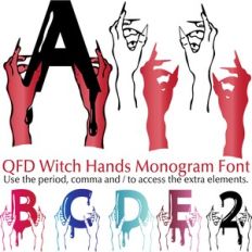 QFD Witch Hands Monogram Font