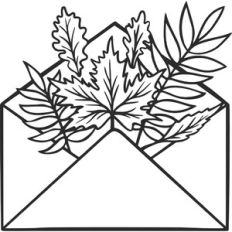 Envelope with autumn leaves