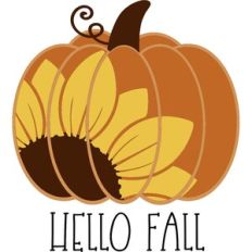 Hello Fall Sunflower Pumpkin