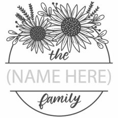 Sunflower Bouquet Name Frame