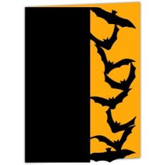 Flying Bats Halloween Lace Edged Card