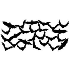 Flying Bats Halloween Border