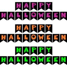 happy halloween flag