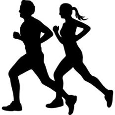 running couple silhouette