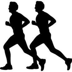 running men silhouette