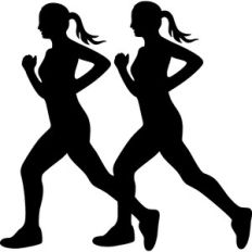 running women silhouette