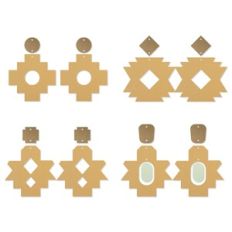 Boho Aztec Earrings Template, Faux Leather Earrings