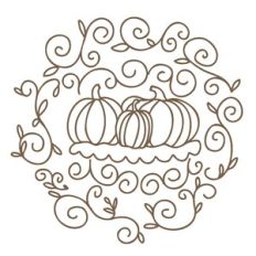 Pumpkin Platter Vines and Swirls Outline