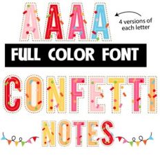 Confetti Notes Color Font