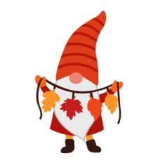 Fall Gnome with Leaves Bunting