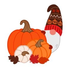 Fall Gnome with Pumpkins