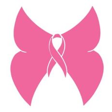 Butterfly Pink Ribbon Breast Cancer Awareness Cut File