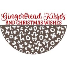 Gingerbread Kisses and Christmas Wishes - Round Sign Design