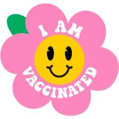Yes I am Vaccinated Smiley Face Flower