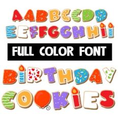 Birthday Cookies Color Font