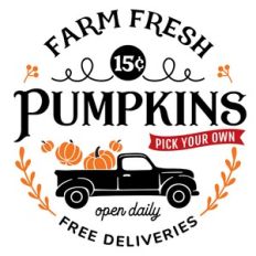 Farm Fresh Pumpkins Round