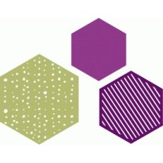 hexagons; speckled striped