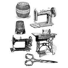 Vintage Sewing Print and Cut