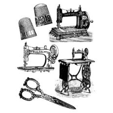 Vintage Sewing Print and Cut