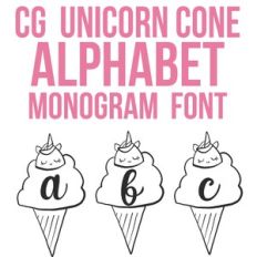 CG Unicorn Cone Alphabet Monogram