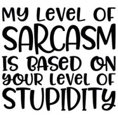 My Level Of Sarcasm Is Based On Your Level Of Stupidity