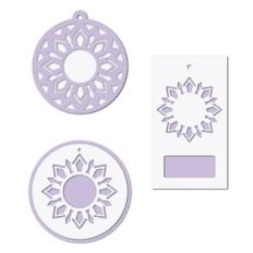 Geometric floral tag set
